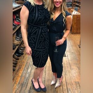 Banana Republic Women Ruffle V-Neck Cropped Jumpsuit Size 2P Navy Blue